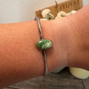 Green Turquoise Sterling Silver Cuff